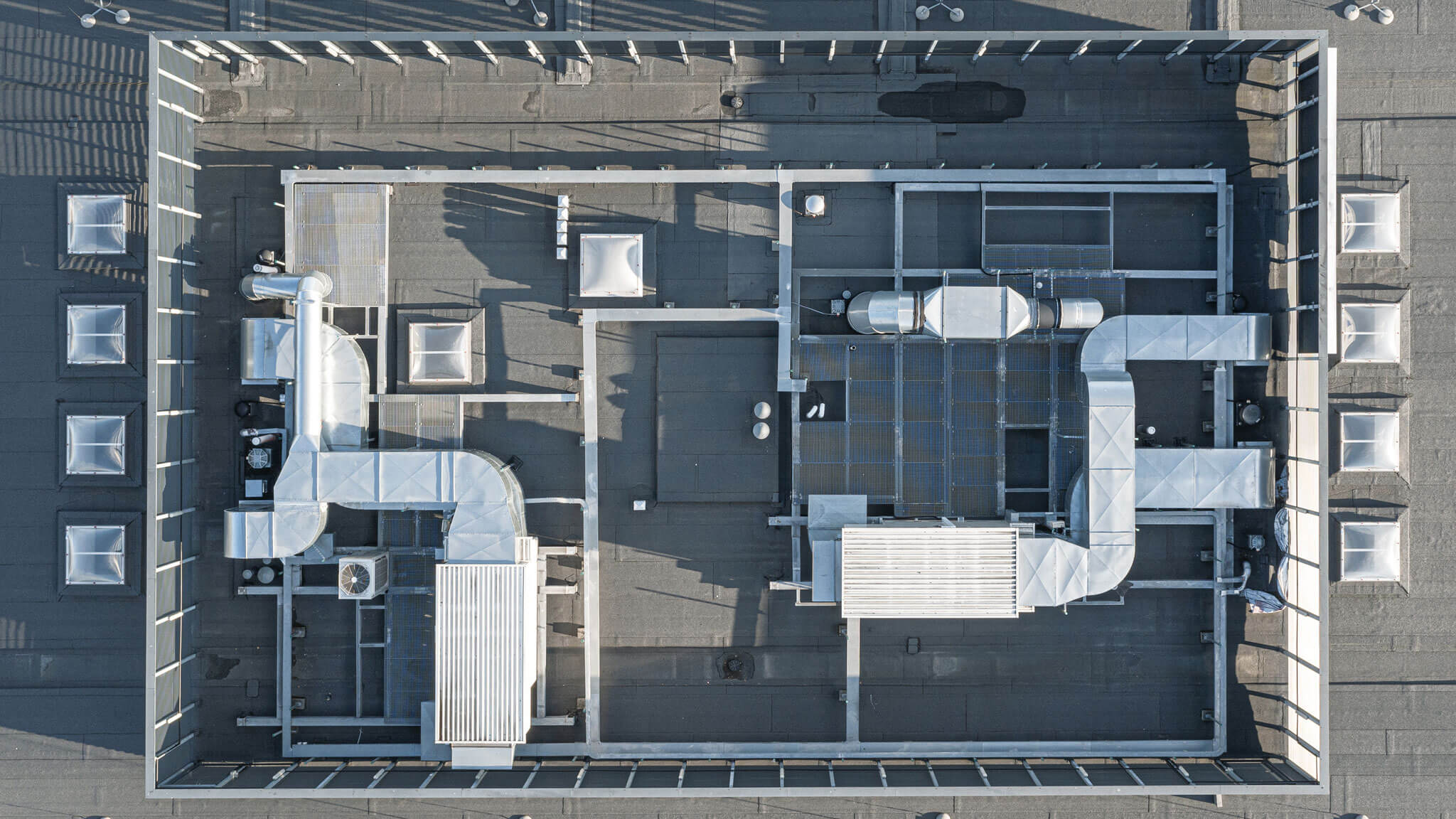 Ventilation And Various Communications On The Roof Of Multi Storey Buildings, A View From A Height On The Roofs Of Houses.